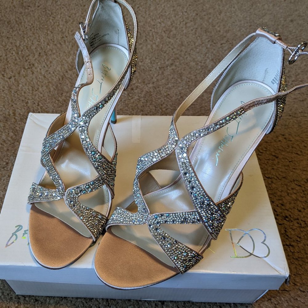 Betsy Johnson x David's Bridal Embellish Strappy Stiletto Sandals